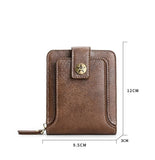 Vintage Small Men’s Wallet - Compact PU Leather Clutch with Hasp Zipper