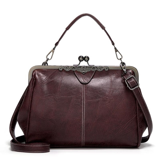 Retro Glamour - Vintage PU Leather Shoulder Bag